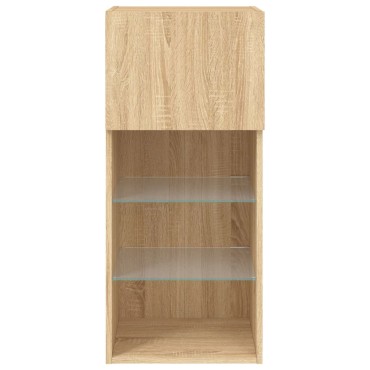 vidaXL Έπιπλα Τηλεόρασης με LED 2 τεμ. Sonoma Δρυς 40,5x30x90cm