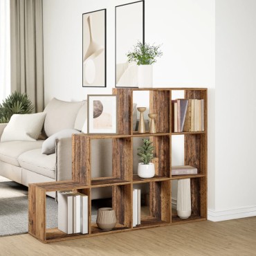 vidaXL Βιβλιοθήκη/Διαχωριστικό Χώρου 3 Επ. 137,5x29x103,5cm Επ. Ξύλο 1 τεμ.