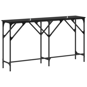 vidaXL Τραπέζι κονσόλας Μαύρη Οξυά 140x29x75cm Επεξεργασμένο Ξύλο 1 τεμ.