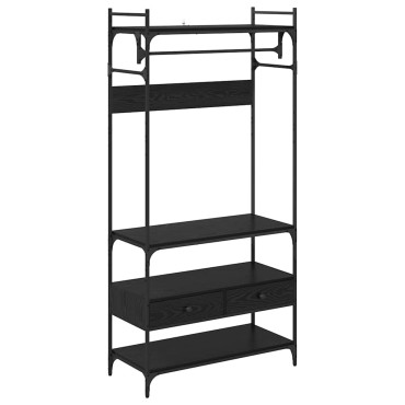 vidaXL Ντουλάπι Μαύρη δρυς 89x39x184.5cm Επεξεργασμένο Ξύλο