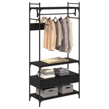vidaXL Ντουλάπι Μαύρη δρυς 89x39x184.5cm Επεξεργασμένο Ξύλο