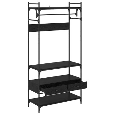 vidaXL Ντουλάπι Μαύρη δρυς 89x39x184.5cm Επεξεργασμένο Ξύλο