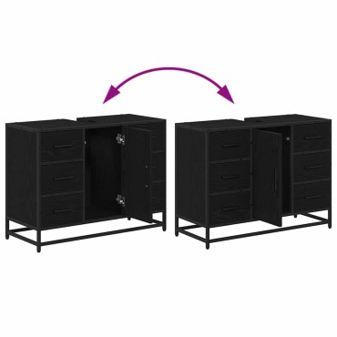 vidaXL Ντουλάπι Μπάνιου Μαύρη Οξυά 80x33x60cm Επεξεργασμένο Ξύλο