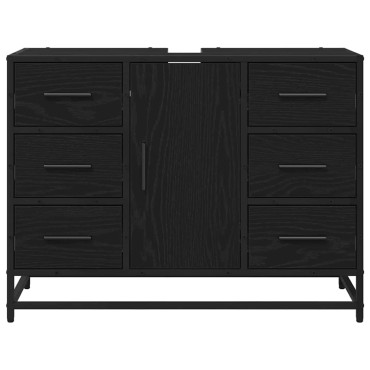 vidaXL Ντουλάπι Μπάνιου Μαύρη Οξυά 80x33x60cm Επεξεργασμένο Ξύλο