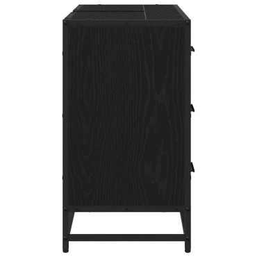 vidaXL Ντουλάπι Μπάνιου Μαύρη Οξυά 80x33x60cm Επεξεργασμένο Ξύλο
