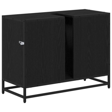 vidaXL Ντουλάπι Μπάνιου Μαύρη Οξυά 80x33x60cm Επεξεργασμένο Ξύλο