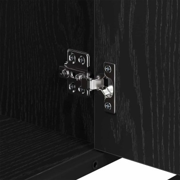 vidaXL Ντουλάπι Μπάνιου Μαύρη Οξυά 80x33x60cm Επεξεργασμένο Ξύλο