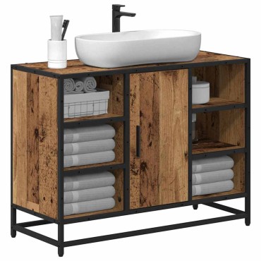 vidaXL Ντουλάπι Μπάνιου Παλιό Ξύλο 80x33x60cm Επεξεργασμένο Ξύλο