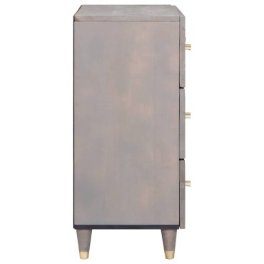 vidaXL Πλαϊνό γραφείο 2 τεμ. 60x33x75cm Στερεό ξύλο μάνγκο Γκρι