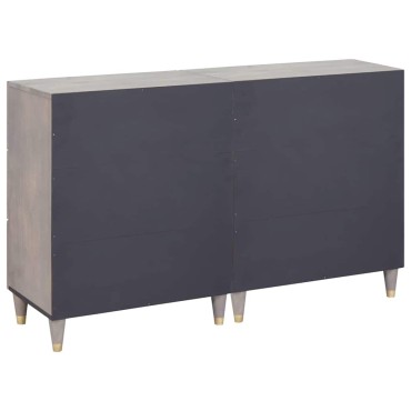 vidaXL Πλαϊνό γραφείο 2 τεμ. 60x33x75cm Στερεό ξύλο μάνγκο Γκρι