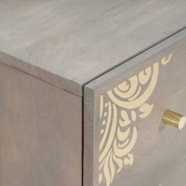 vidaXL Πλαϊνό γραφείο 2 τεμ. 60x33x75cm Στερεό ξύλο μάνγκο Γκρι