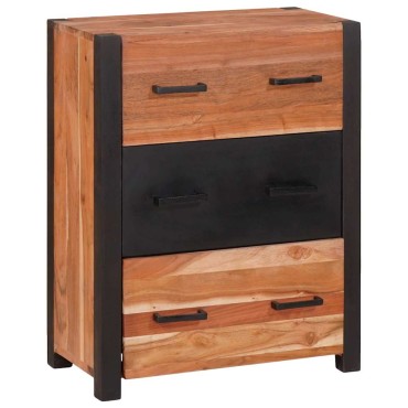 vidaXL Πλαϊνό γραφείο 3 τεμ. Καφέ 55x30x75cm Στερεό Ξύλο Ακακίας