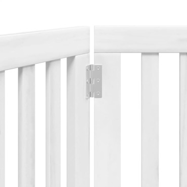 vidaXL Διαχωριστικό Σκύλων Πτυσσόμενο 3 Πάνελ Λευκό 150 εκ Ξύλο Λεύκας