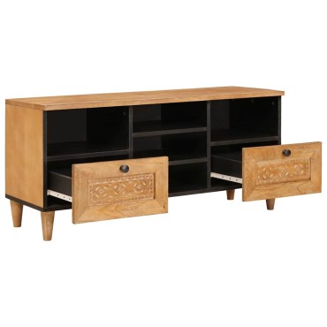 vidaXL Ντουλάπι TV με συρτάρι 100x33x46cm Στερεό ξύλο μάνγκο 1 τεμ.