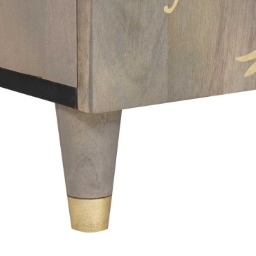 vidaXL Ντουλάπι TV με ράφι Γκρι 105x33x46cm Στερεό ξύλο μάνγκο 1 τεμ.