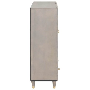 vidaXL Highboard Γκρι και Χρυσό 60x33x100cm Στερεό ξύλο μάνγκο