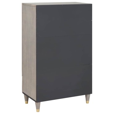 vidaXL Highboard Γκρι και Χρυσό 60x33x100cm Στερεό ξύλο μάνγκο