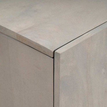 vidaXL Highboard Γκρι και Χρυσό 60x33x100cm Στερεό ξύλο μάνγκο