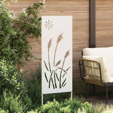 vidaXL Οθόνη Ιδιωτικότητας Κήπου Μαιανδρικό σχέδιο Λευκό 50 x 140 εκ