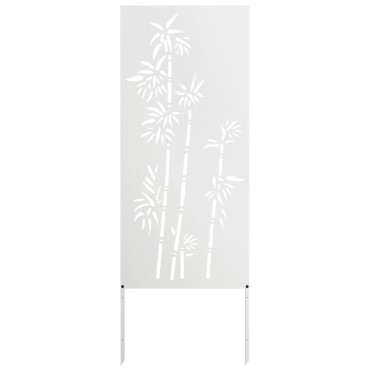 vidaXL Οθόνη Ιδιωτικότητας Κήπου Floral Λευκό 50 x 140 εκ