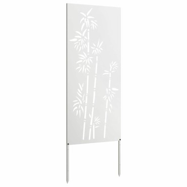 vidaXL Οθόνη Ιδιωτικότητας Κήπου Floral Λευκό 50 x 140 εκ