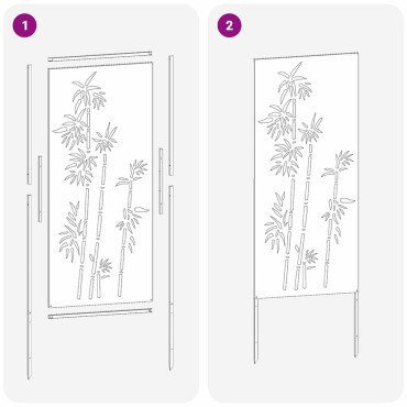 vidaXL Οθόνη Ιδιωτικότητας Κήπου Floral Λευκό 50 x 140 εκ