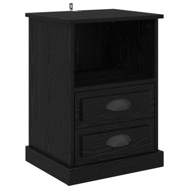 vidaXL Κομοδίνο Μαύρη Οξυά 36x43x60cm Επεξεργασμένο Ξύλο 1 τεμ.
