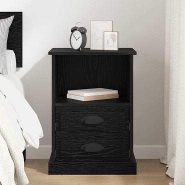 vidaXL Κομοδίνο Μαύρη Οξυά 36x43x60cm Επεξεργασμένο Ξύλο 1 τεμ.