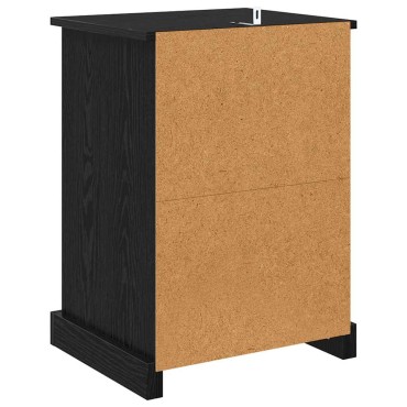 vidaXL Κομοδίνο Μαύρη Οξυά 36x43x60cm Επεξεργασμένο Ξύλο 1 τεμ.