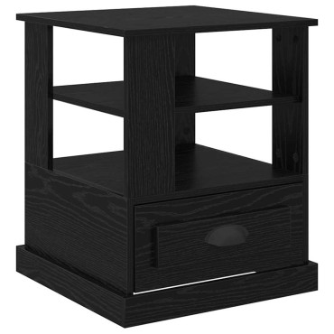 vidaXL Κομοδίνο Μαύρη Οξυά 50x50x60cm Επεξεργασμένο Ξύλο 1 τεμ.