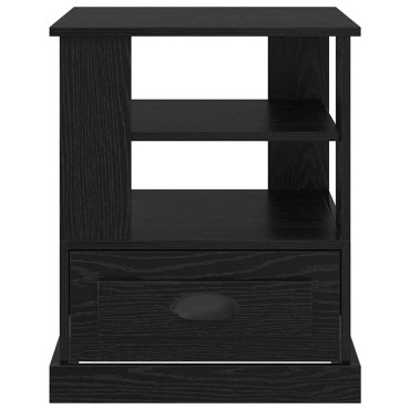 vidaXL Κομοδίνο Μαύρη Οξυά 50x50x60cm Επεξεργασμένο Ξύλο 1 τεμ.