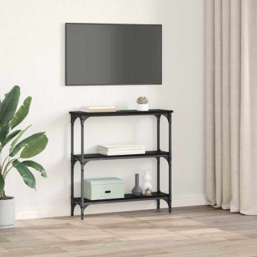 vidaXL Τραπέζι κονσόλας Μαύρη Οξυά 75x22,5x75 εκ 1 τεμ.