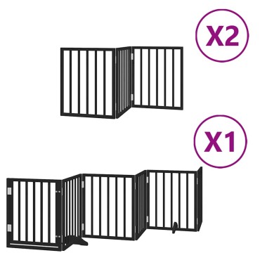 vidaXL Διαχωριστικό Σκύλων/Πόρτα Πτυσσόμενο 12 Πάνελ 600εκ Ξύλο Λεύκας