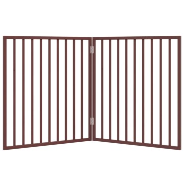 vidaXL Διαχωριστικό Σκύλων Πτυσσόμενο 2 Πάνελ Καφέ 160 εκ. Ξύλο Λεύκας