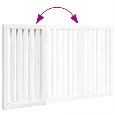 vidaXL Διαχωριστικό Σκύλων Πτυσσόμενο 3 Πάνελ Λευκό 150 εκ Ξύλο Λεύκας