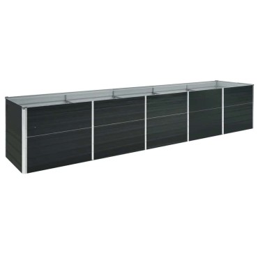 vidaXL Ζαρντινιέρα Υπερυψωμένη Ανθρακί 400x80x77 εκ. Γαλβαν. Χάλυβας