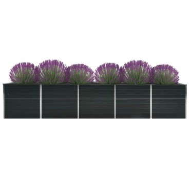 vidaXL Ζαρντινιέρα Υπερυψωμένη Ανθρακί 400x80x77 εκ. Γαλβαν. Χάλυβας