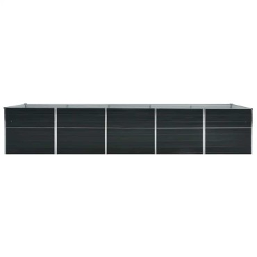 vidaXL Ζαρντινιέρα Υπερυψωμένη Ανθρακί 400x80x77 εκ. Γαλβαν. Χάλυβας