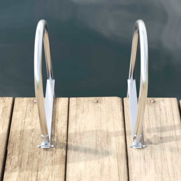 vidaXL 3-Βήμα Σκάλα για Μώλο Ασημί 45 x 11,5 x 134 εκ Αλουμίνιο