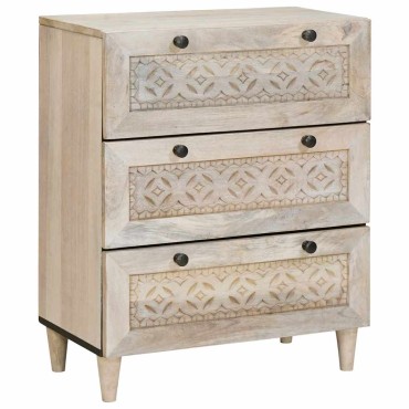 vidaXL Πλαϊνό γραφείο 2 τεμ. 120x33,5x75cm Μασίφ ξύλο μάνγκο