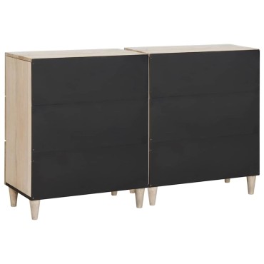 vidaXL Πλαϊνό γραφείο 2 τεμ. 120x33,5x75cm Μασίφ ξύλο μάνγκο