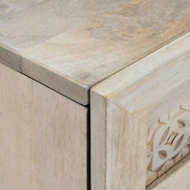 vidaXL Πλαϊνό γραφείο 2 τεμ. 120x33,5x75cm Μασίφ ξύλο μάνγκο