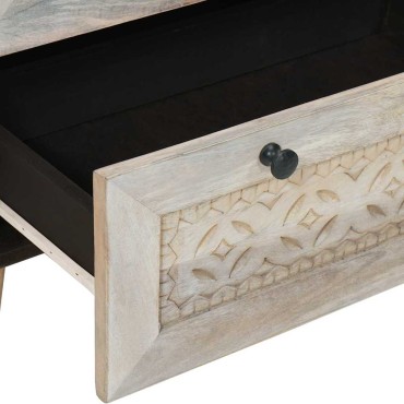 vidaXL Πλαϊνό γραφείο 2 τεμ. 120x33,5x75cm Μασίφ ξύλο μάνγκο