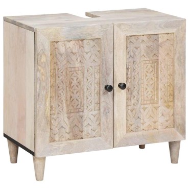 vidaXL Σετ Επίπλων Μπάνιου 2 τεμ. Λευκό 62x33x58cm