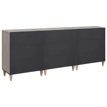 vidaXL Σετ Ντουλαπιών Μπάνιου 3 τεμ. 180x33x75cm Γκρι και Χρυσό