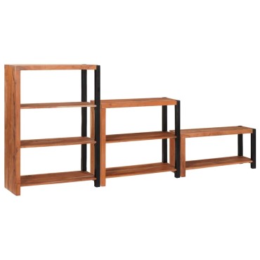 vidaXL Ράφι Βιβλίων 6 επιπέδων 3 τεμ. 80x30x110cm Καφέ