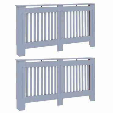 vidaXL Καπάκι Καλοριφέρ 2 pcs Γκρι 152 x 19 x 81,5 cm
