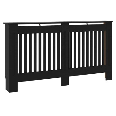 vidaXL Καπάκι Καλοριφέρ 2 pcs Μαύρο 152 x 19 x 81,5 cm
