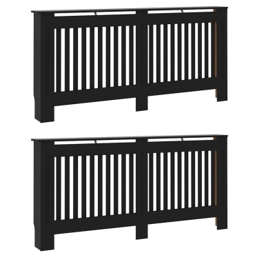 vidaXL Καπάκι Καλοριφέρ 2 pcs Μαύρο 172 x 19 x 81,5 cm