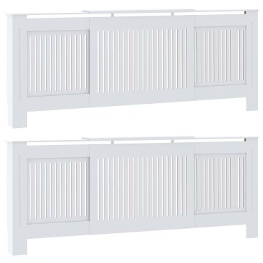 vidaXL Καπάκι Καλοριφέρ 2 pcs Λευκό 205 x 20,5 x 81,5 εκ.